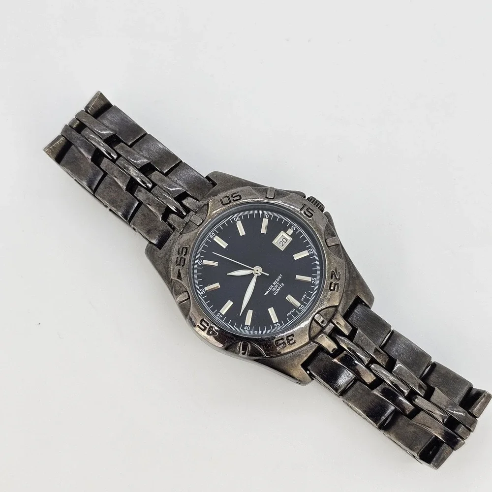 Men's‎ Watch 40MM Black Dial Date Black Bracelet Band 8.5